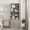 71.4"Tall Bookcase,Industrial Bookcase with Door,Freestanding Farmhouse Bookshelf with Storage Shelves,Home Storage Furniture for Living Room,Bedroom - 3 of 4