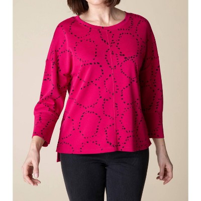 Women's Circle Knit Jacquard Boxy Crew Neck Sleeve - habitat