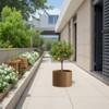 Spassway Indoor Outdoor Round Metal Planter Pot Planter Box Patio Garden Bed Black - 3 of 4