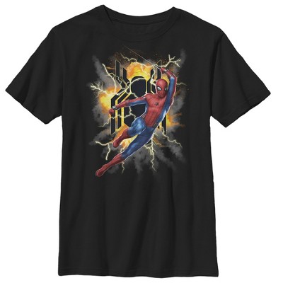 Boy's Marvel Spider-man: Far From Home Lightning Strike T-shirt - Black ...