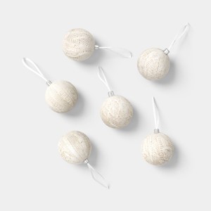 6ct Shatter-Resistant Knit Christmas Tree Ornament Set White