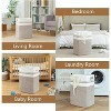 Laundry Hamper Basket,Tall Cotton Storage Basket with Handles,Decorative Blanket Basket for Living room - 3 of 4