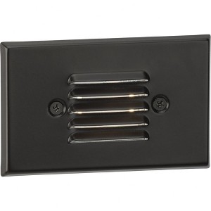 Progress Lighting, Louvered Step Light, 1 Light, Wall Light, Brushed Nickel, No Shade, Material: Steel, Finish Color: Antique Bronze - 1 of 3