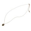 Anna-Kaci Women's Stainless Steel Necklace with 18K Gold Plated Pendant, Natural Green Stone Inlay, Adjustable Chain, Unique Design-Gold - 2 of 4
