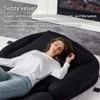 Vynxaria Black Plush Fabric Folding Floor Chair Set of 1 with 5 Adjustable Positions 90 to 180 Degree Backrest Iron Frame Gaming Meditation Nap Ready - 2 of 4