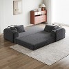 78.7-Inch Chenille Convertible Sleeper Sofa Bed with Cylindrical Pillow & Side Pocket for Living Room/Bedroom - 2 of 4