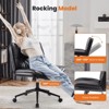 MAYEERTY Modern Home Criss Cross Legged Armless Wide Seat Wheels, Swivel Height Adjustable Comfy Computer Task Seating  Room - 3 of 4