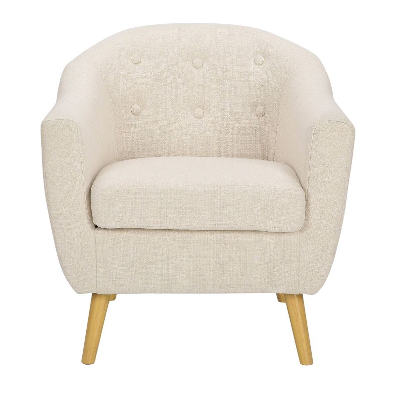 Rockwell Polyester/Wood Accent Chair Natural/Cream - LumiSource, 5 of 10