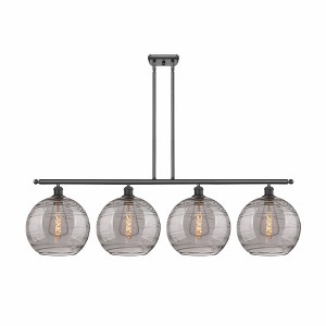 Athens Deco Swirl - 4 Light Stem Hung Island In Industrial Style-13.88 Inches Tall and 50.25 Inches Wide - 1 of 1