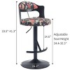 NicBex Set of 2 Swivel Adjustable Height Bar Stools,Modern Bar Chair with Solid Wood Backrest for Dining Room,Kitchen,Counter,Black - 2 of 4