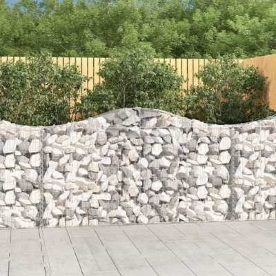 vidaXL Gabion Basket Silver Galvanized Iron 78.7 x 11.8 x 39.4 in