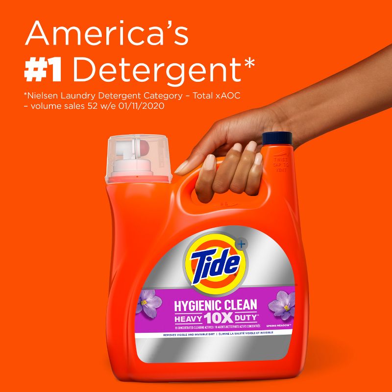 Tide Spring Meadow Hygienic Clean High Efficiency Heavy Duty Laundry Detergent Liquid Soap, 5 of 9