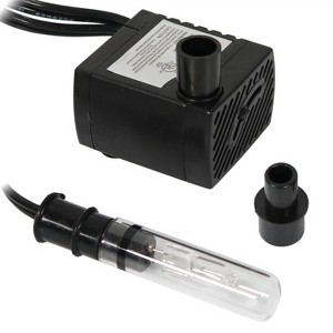 Sunnydaze Indoor Small Fountain or Aquarium Submersible Water Pump with Transformer and Finger Light - 70 GPH - 24 Volts - 1 of 4