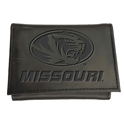 Evergreen NCAA Missouri Tigers Black Leather Trifold Wallet Officially Licensed with Gift Box
