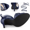 Perphy Women's Rhinestone Strappy Lace Up Slingback Stiletto Heel Sandals - 3 of 4