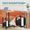 Simple Trending C Shaped End Table, Folding TV Tray Couch Side Table for Sofa on Wheels, Black - 3 of 4