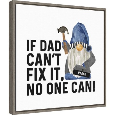Amanti Art Father's Day Gnome II Fix It by Tara Reed Canvas Wall Art Print Framed 16 x 16-in.