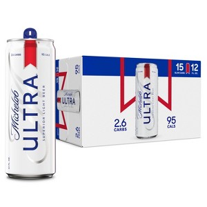 Michelob ULTRA Superior Light American Lager Beer - 15pk/12 fl oz Cans - 1 of 4