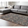 HomeRoots 8' X 10' Ivory Blue And Burnt Orange Floral Area Rug With Fringe - 2 of 3
