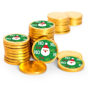 Ho! Ho! Ho! Santa Claus Milk Chocolate Gold Foiled Coins For Party Favors, Gifts & More - 1 of 4