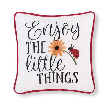 C&F Home 10" x 10" Little Things Ladybug Embroidered Throw Pillow