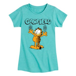 Girls' - Garfield - Cat Scratches Fitted Short Sleeve Graphic T-Shirt - 1 of 4