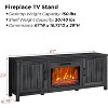 Electric Fireplace Tv Stand for Tvs Up to 67" with Storage Cabinets, Black Tv Console Cabinet - 2 of 4