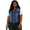 Agnes Orinda Women's Plus Size Trucker Zipper-Front Sleeveless Crop Sport Denim Vests - 4 of 4