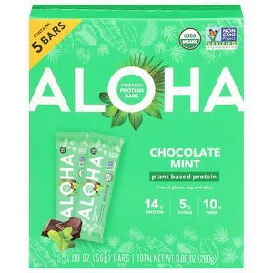 ALOHA Chocolate Mint Protein Bars - 9.88oz/5ct : Target