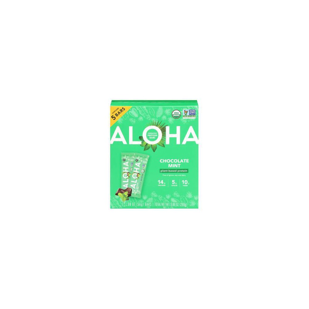 ALOHA Chocolate Mint Protein Bars - 9.88oz/5ct: Chewy, 14g Protein