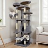 TopComfy Pet Tower Cat Tree Tower Wide Stable Base Large Condo Sisal Posts Big Hammock Interactive Toy Pet Toy for Cats, Gray, 23.6"*23.6"*78.8" - 2 of 4