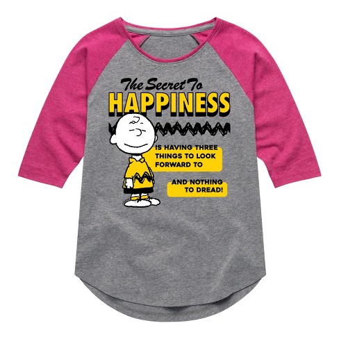 Peanuts Secret To Happiness - Athletic Heather/fuchsia - 4t : Target
