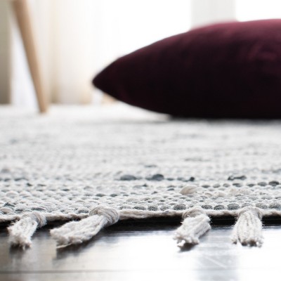 Coastal Charm Hand-Woven Cotton Flatweave 5' x 7' Gray Rug
