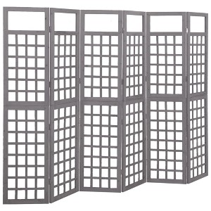 vidaXL 6-Panel Room Divider/Trellis Solid Fir Wood Gray 95.5"x70.9" - 1 of 1
