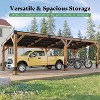 AMERLIFE 10 x 20 FT Solid Wood Gazebo with Metal Hardtop, Grill Canopy Pergola, Natural Spruce - 3 of 4