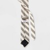 Men's Stripped Oxford Neck Tie - Goodfellow & Co™ Tan/Cream - 2 of 3
