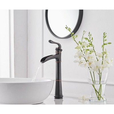 Oil-Rubbed Bronze Single-Handle Waterfall Vessel Faucet