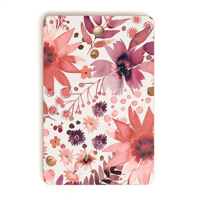 Ninola Design Rustic Flowers Organic Holiday Rectangular Cutting Board - Deny Designs