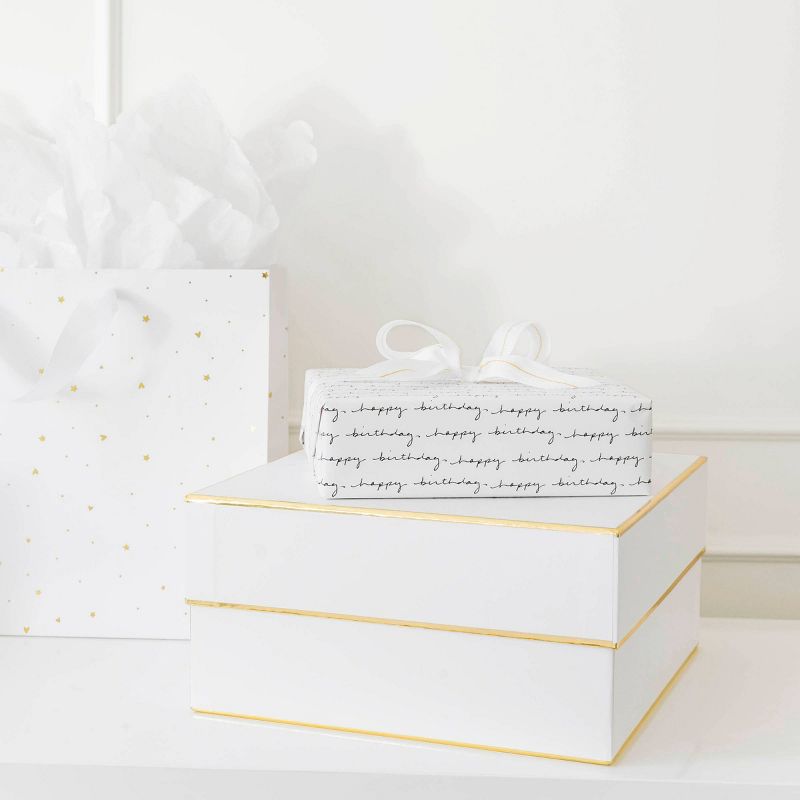 Foil Heart Pattern Medium Gift Bag White/Gold - Sugar Paper&#8482; + Target, 4 of 5