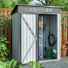 Kelly All Weather Metal Tool Shed, Patio Storage Shed with Metal Foundation and Lockable Doors, Outdoor Storage Box - The Pop Home - 2 of 4