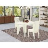 HomeStock 3-Pc Linen White Finish Solid Wood Top Dining Table Set - 2 of 4