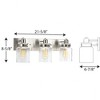 Progress Lighting Calhoun Collection 3-Light Bath & Vanity Wall Light, Brushed Nickel, Clear Glass Shade - 4 of 4