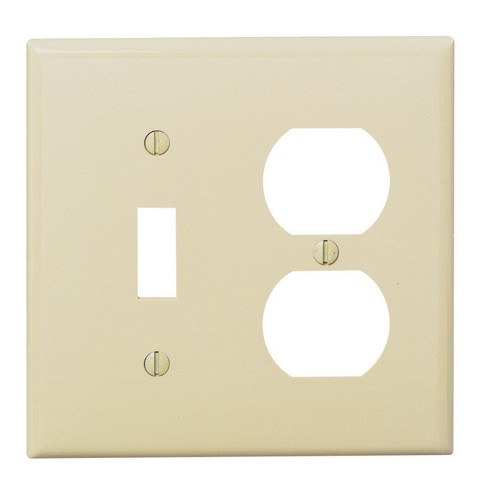 Leviton Ivory 2 gang Nylon Duplex/Toggle Wall Plate 1 pk (Model No. 001-80705-00I) - image 1 of 1