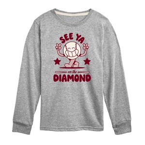 Boys' - Instant Message - See Ya On The Diamond Long Sleeve Graphic T-Shirt - 1 of 4