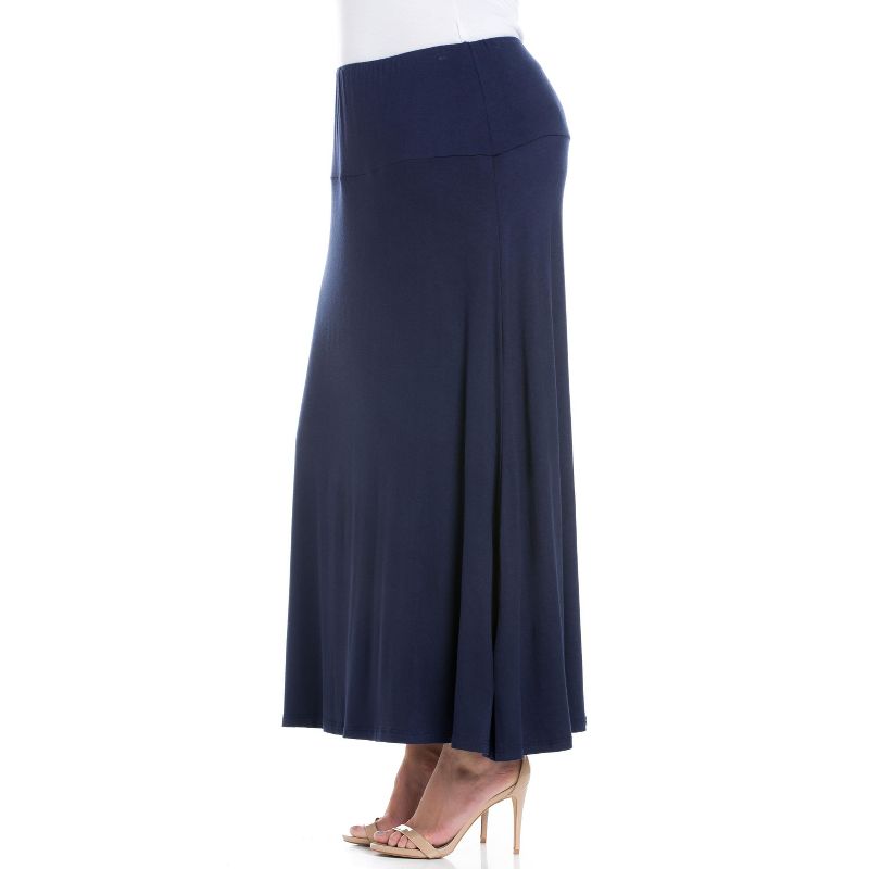 24seven Comfort Apparel Women's Plus Women's Maxi Skirt, 3 of 6