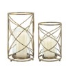 13" Metal Hurricane Candle Holder - Contemporary Rustic Votive Candle Tealight Holder - Decorative Home Decor Accent - Centerpiece Wedding Decor - 3 of 4