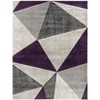 Home Mart Goods Purple Geometric Triangles Hand-Carved Soft Living Room Area Rug - 2 of 4