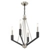 Livex Lighting Beckett 4 - Light Chandelier in  Brushed Nickel/Black - 4 of 4