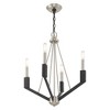 Livex Lighting Beckett 4 - Light Chandelier in  Brushed Nickel/Black - image 4 of 4