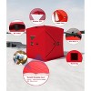 Ice Fishing Insulated Tent, 3-4 Person Shelter Large Pop-Up Portable Hub-Style Ice Fishing Shelter, 34 Square Feet of Fishable Area - 3 of 4